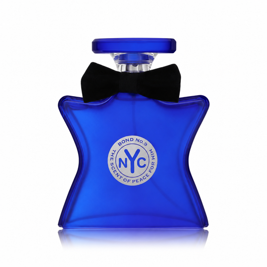 Bond No. 9 The Scent of Peace for Him Eau de Parfum 100ml Bottle – Men’s Woody Citrus Cologne Blue Bottle with Bow Tie.
