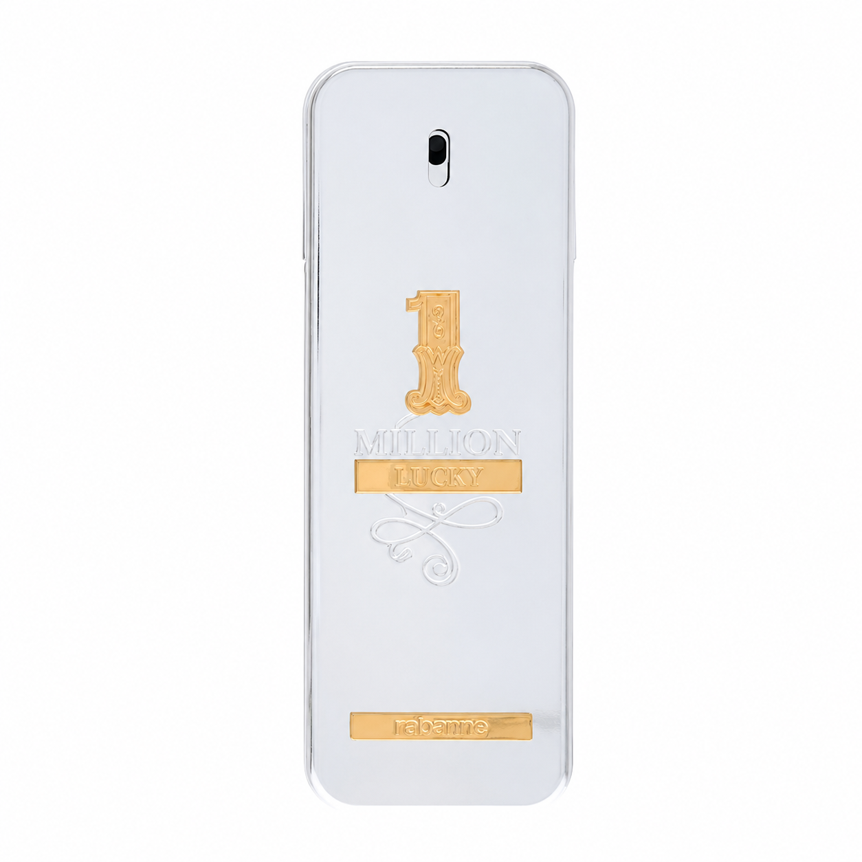 Rabanne 1 Million Lucky Eau de Toilette bottle, a bold woody gourmand men’s fragrance with plum, grapefruit, hazelnut, honey, cedar, patchouli, and amberwood 100ml