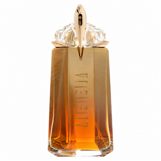 Mugler Alien Goddess Intense – deeper solar floral scent in radiant golden gradient bottle. 90ml