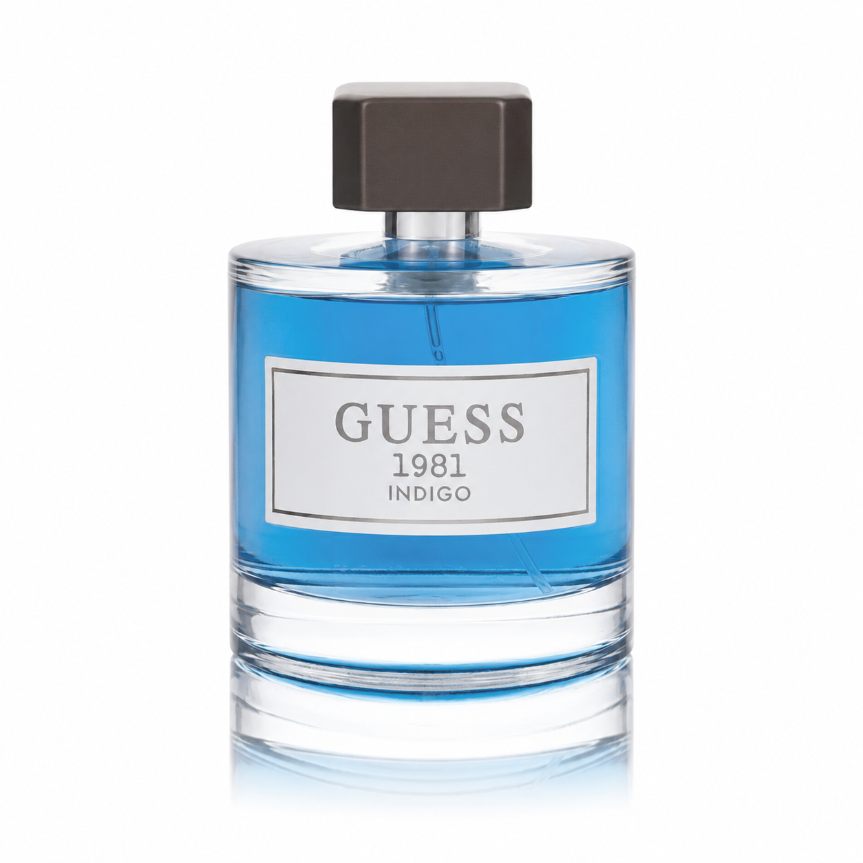 Guess 1981 Indigo perfume bottle on a white background 100ml