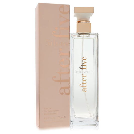 Perfume bottle and packaging of 'After Five' by 5th Avenue on a white background 125ml