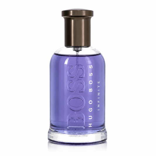 Hugo Boss Bottled Infinite – fresh woody aromatic fragrance in glossy deep blue bottle with silver cap. 100ml