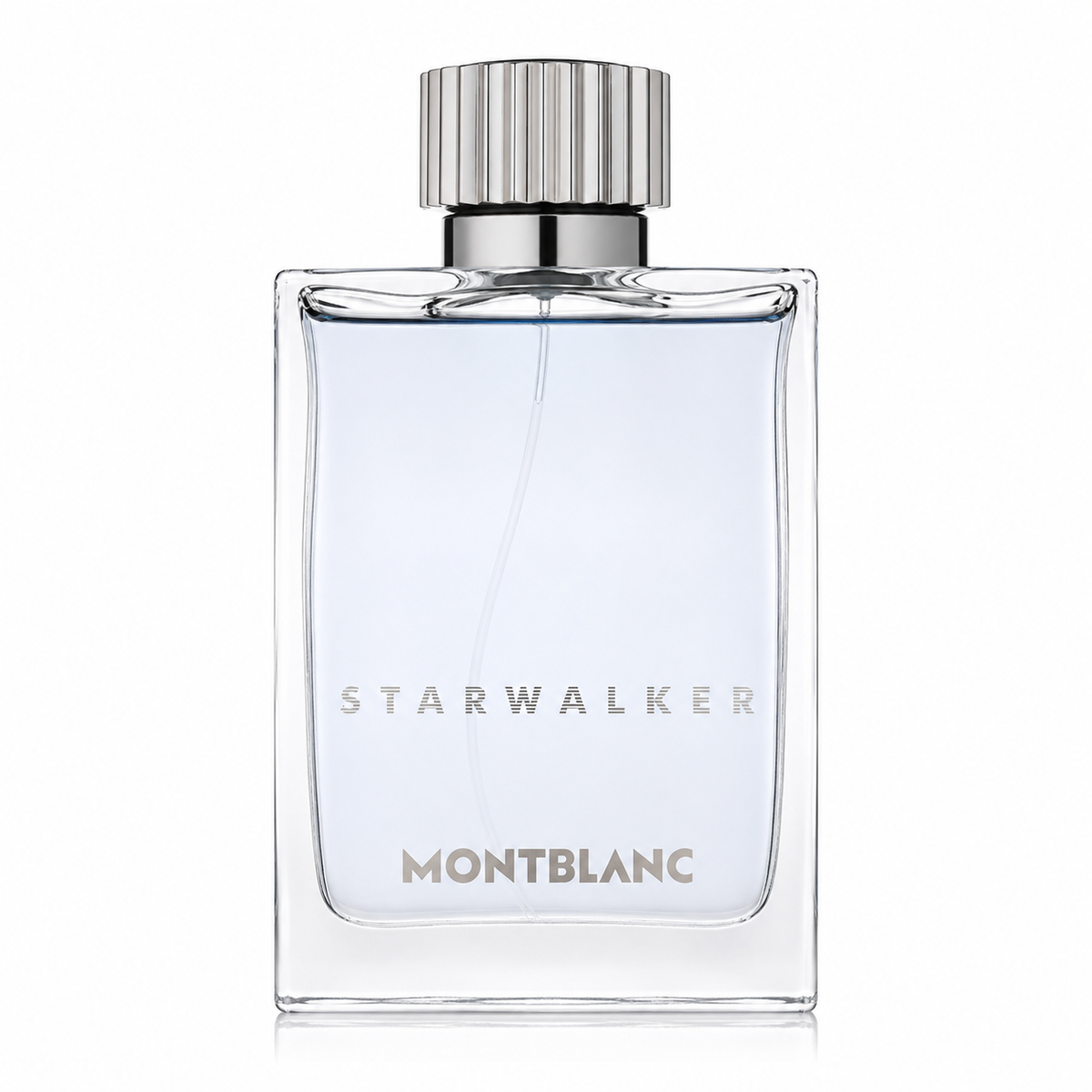 Montblanc Starwalker – modern spicy woody fragrance in clear glass bottle with silver floating cap 75ml