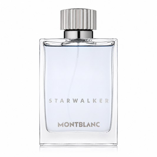 Montblanc Starwalker – modern spicy woody fragrance in clear glass bottle with silver floating cap 75ml