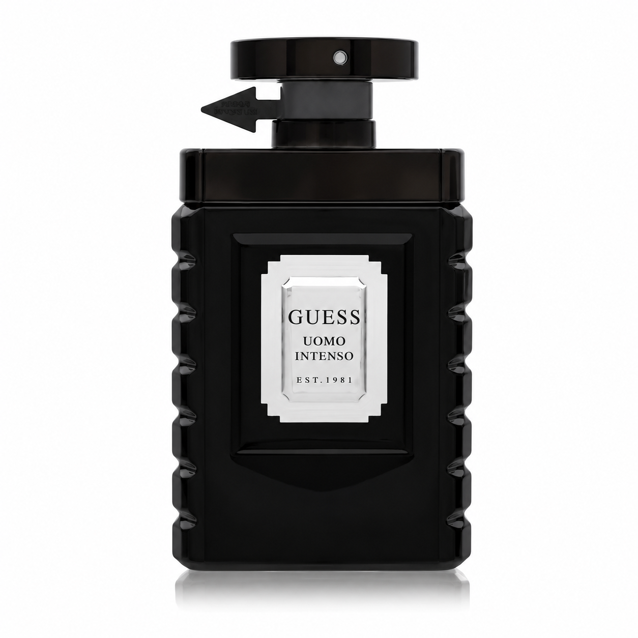 Guess Uomo Intenso perfume bottle on a white background 100ml