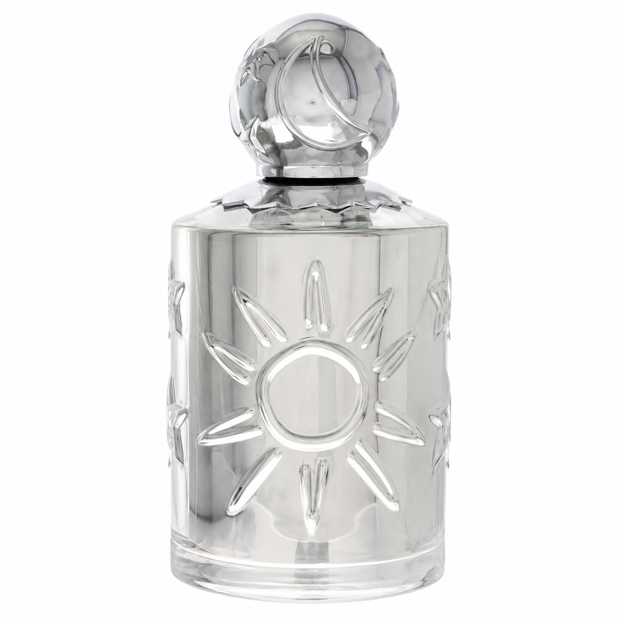 Sun Moon Stars Mania Pour Homme Eau de Parfum 100ml. Silver bottle with silver cap sun design on bottle. 