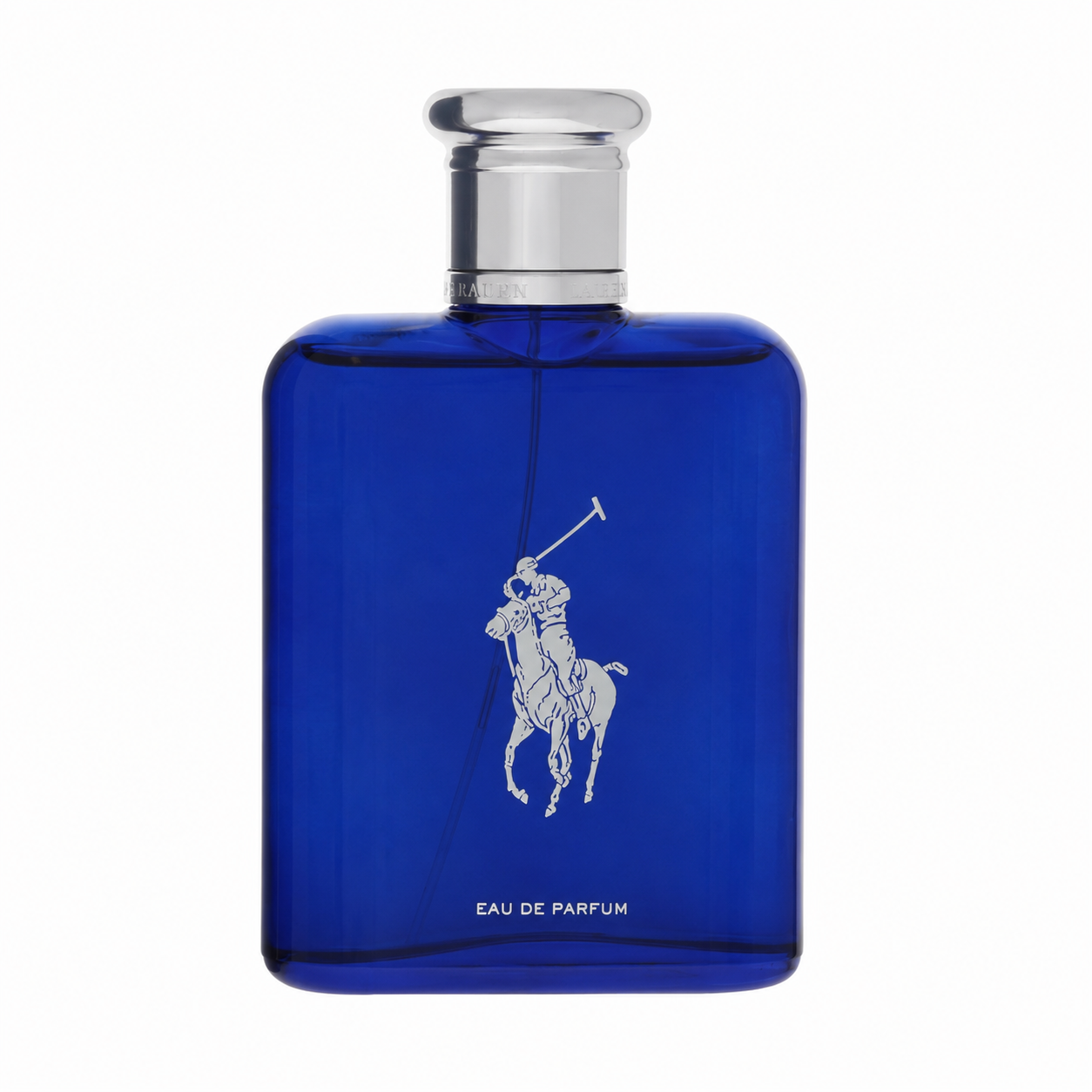 Blue Polo Ralph Lauren Eau de Parfum bottle on a white background 125ml