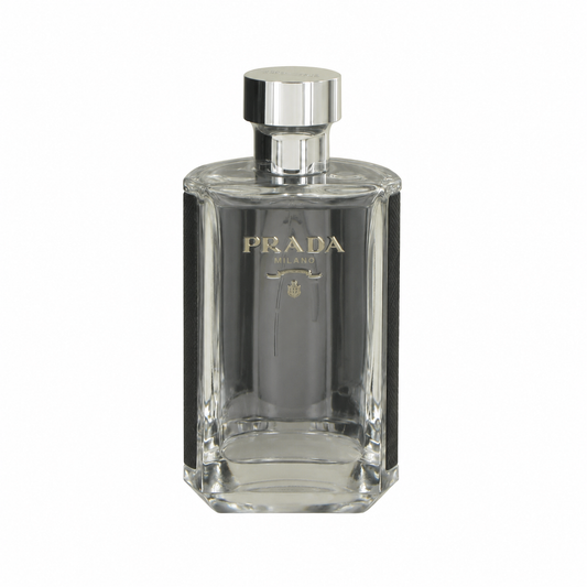 Prada L’Homme – elegant powdery woody men’s fragrance in classic silver and black bottle. 100ml