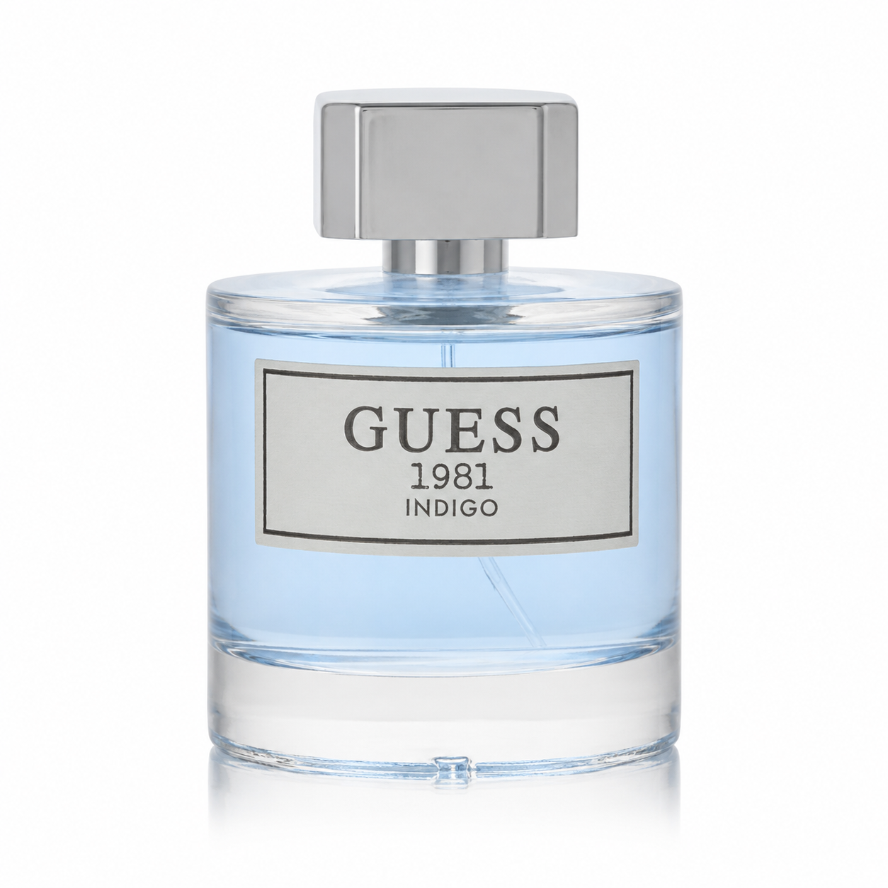 Guess 1981 Indigo perfume bottle on a white background 100ml