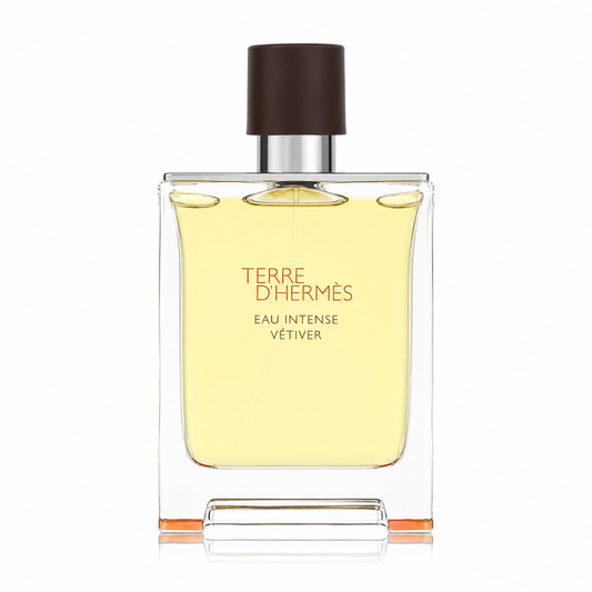 Hermès Terre d’Hermès Eau Intense Vétiver – bold earthy vetiver fragrance in dark amber bottle. 100ml