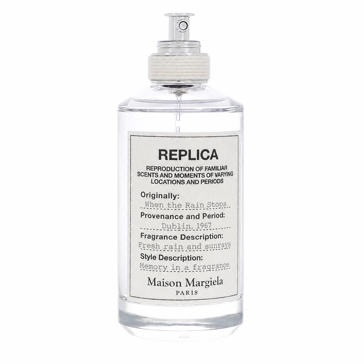 Maison Margiela Replica When The Rain Stops Eau de Toilette unisex fragrance at Scent Haven 100ml