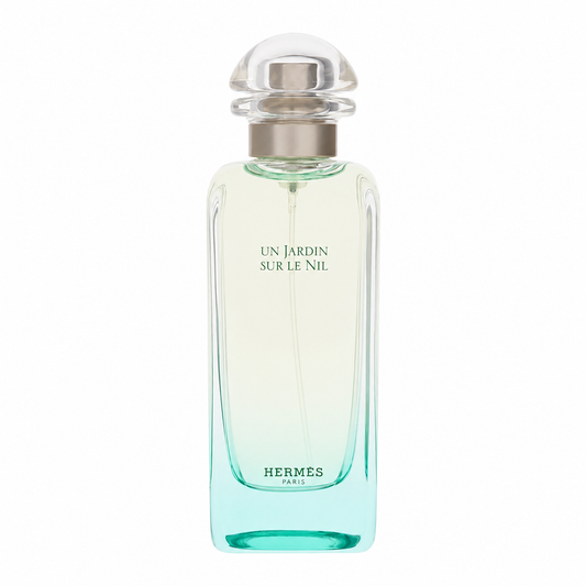 Hermès Un Jardin Sur Le Nil – fresh green citrus fragrance in pale green bottle with rounded cap. 100ml