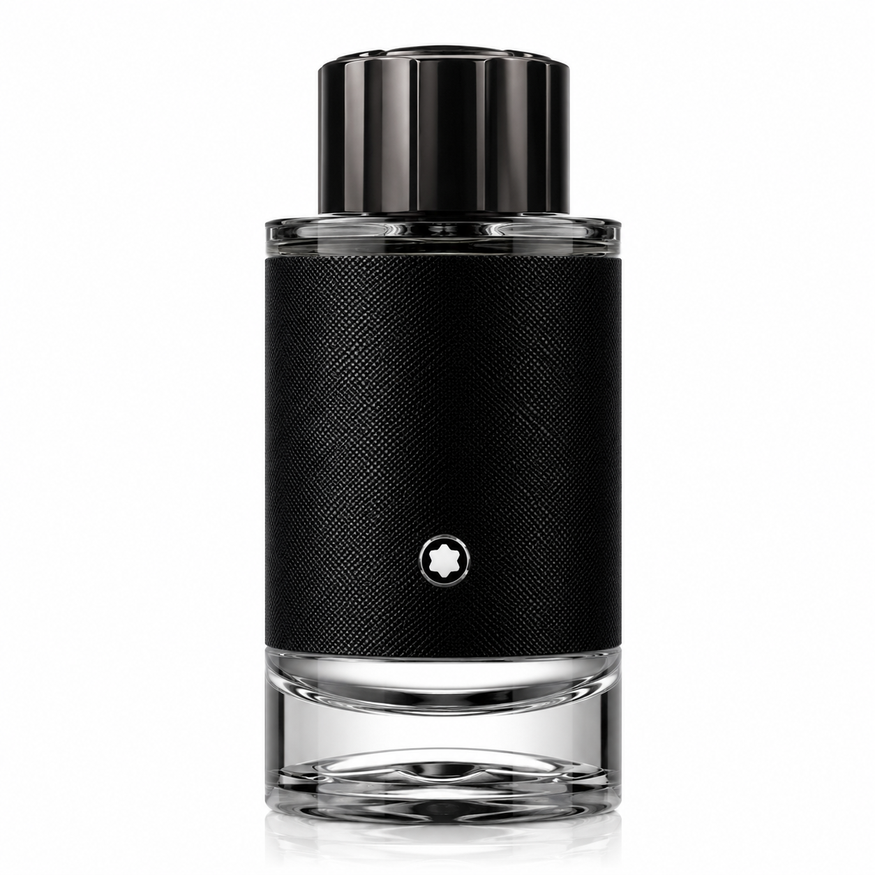 Montblanc Explorer – adventurous woody aromatic scent in black leather-wrapped bottle with silver cap. 100ml
