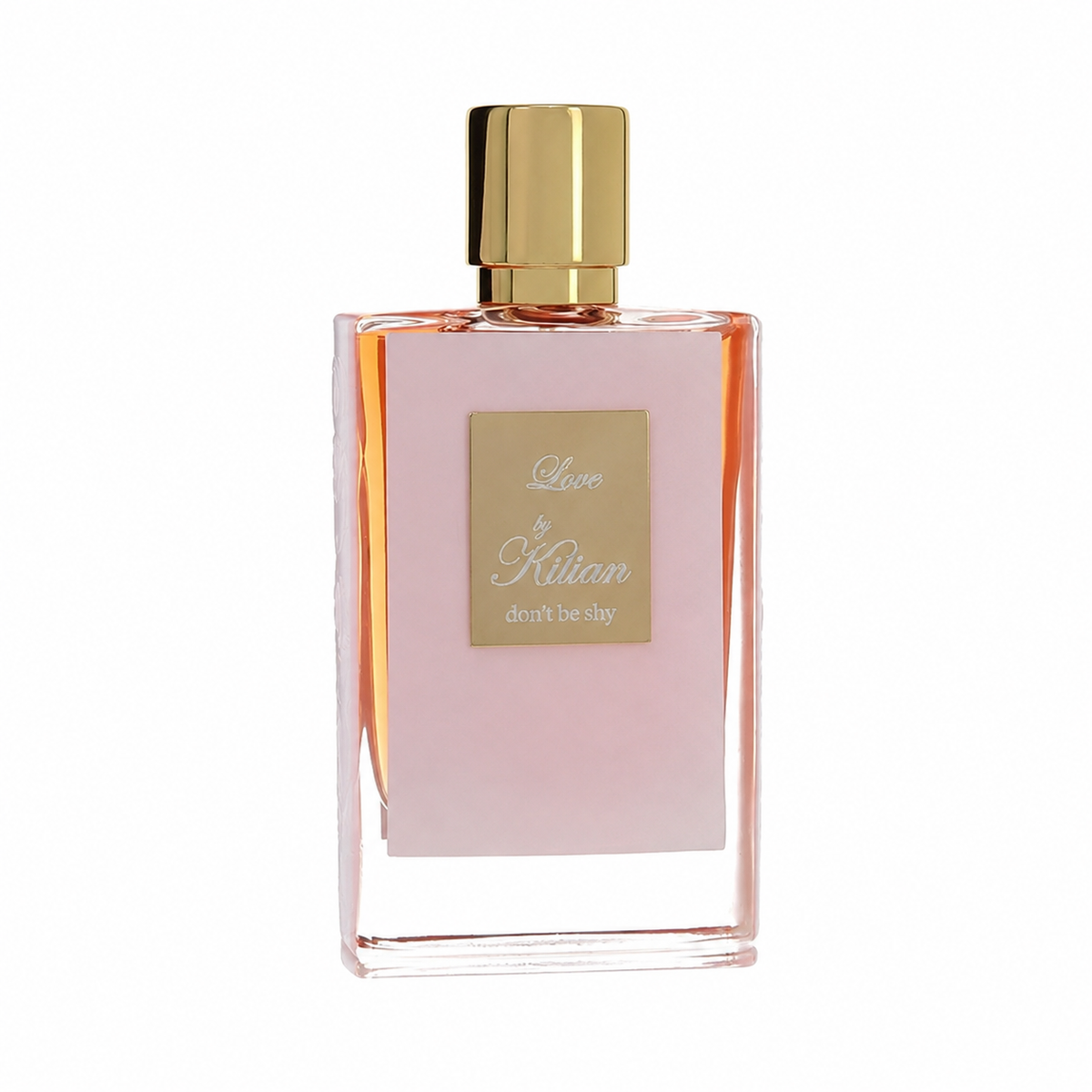 Kilian Love Don’t Be Shy – sweet marshmallow and orange blossom scent in elegant white bottle with gold detailing. 50ml