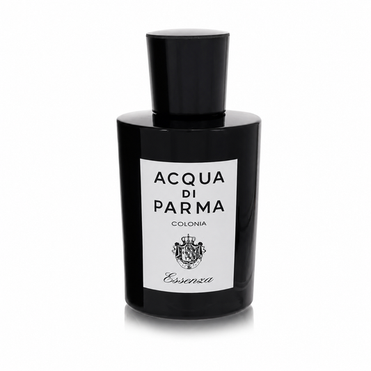 Acqua di Parma Colonia Essenza – elegant citrus woody scent in matte black bottle with white label. 177ml