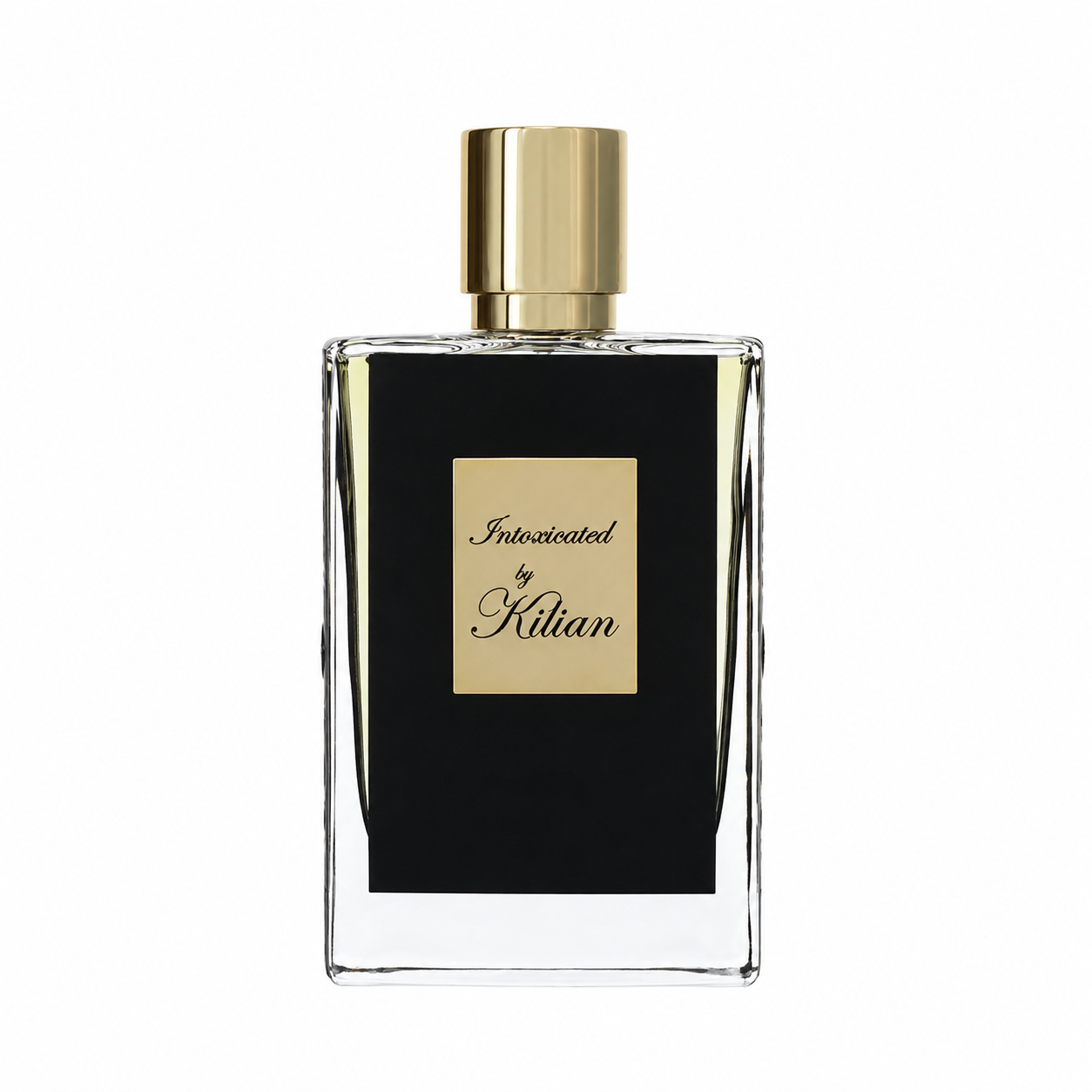 Kilian Intoxicated – spicy gourmand fragrance with cardamom and coffee in sleek black bottle with silver plaque. 50ml
