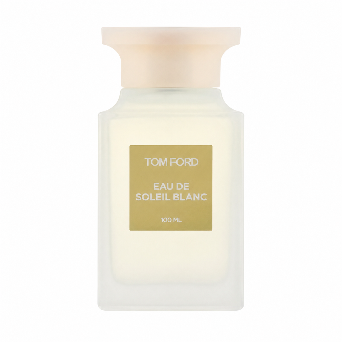 Tom Ford Eau de Soleil Blanc – radiant citrus floral scent in frosted white bottle with gold label. 100ml