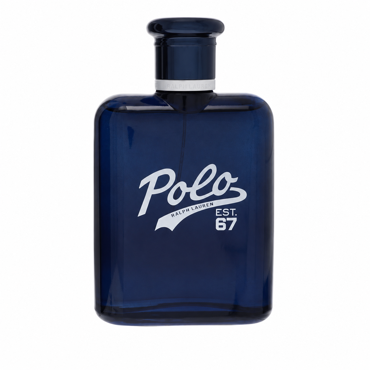 Ralph Lauren Polo 67 – sporty aromatic fragrance in white matte bottle with red and navy racing stripe. 125ml