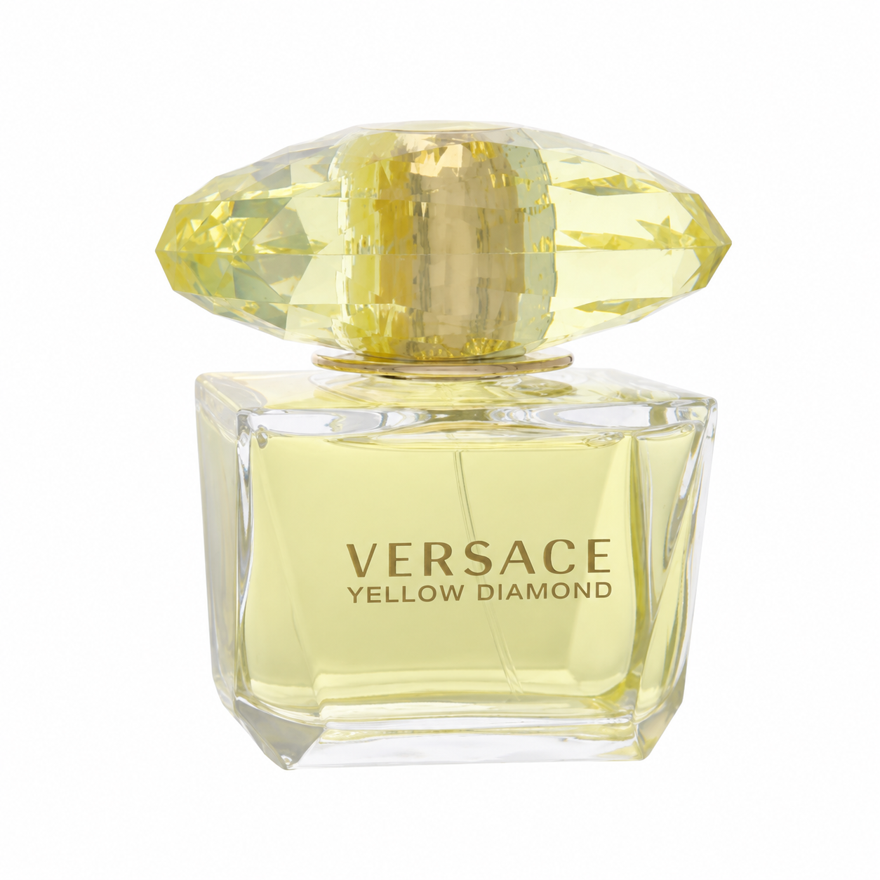 Versace Yellow Diamond – radiant floral fragrance in yellow faceted bottle with jewel-like cap. 90ml