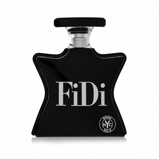 Black perfume bottle and packaging with 'Fidi' branding on a white background 100ml