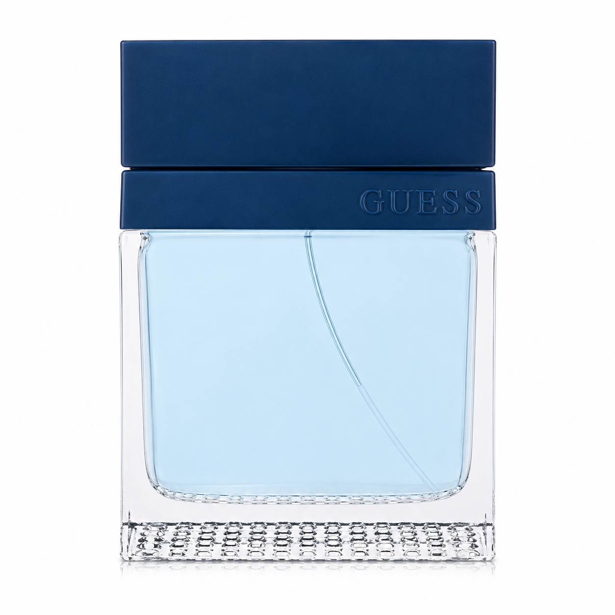 Guess Seductive Homme Blue perfume bottle on a white background 100ml