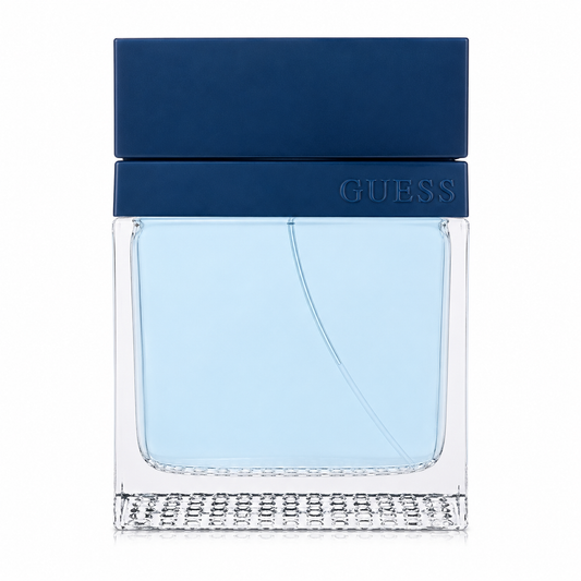 Guess Seductive Homme Blue perfume bottle on a white background 100ml