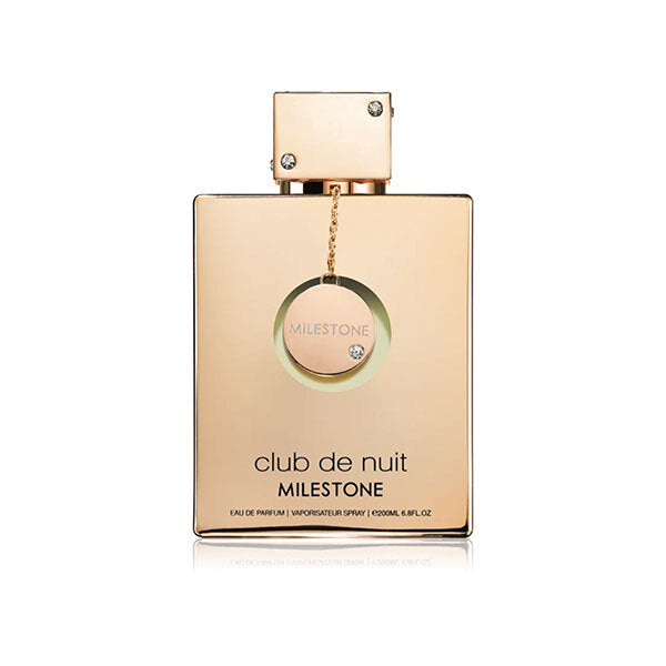 Armaf Club de Nuit Milestone – luxurious unisex aquatic fragrance in gold bottle with round cap. 200ml