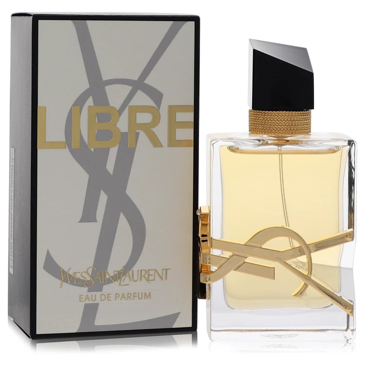 YSL Libre Eau de Parfum – powerful lavender and orange blossom scent in clear bottle with gold YSL emblem. 50ml