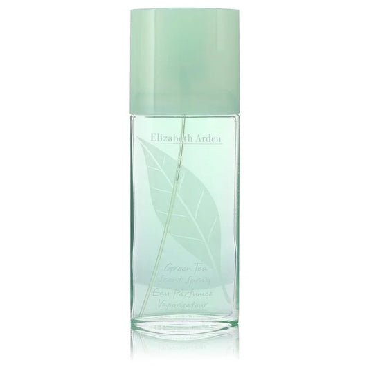 Green bottle of Elizabeth Arden Green Tea perfume on a white background 100ml