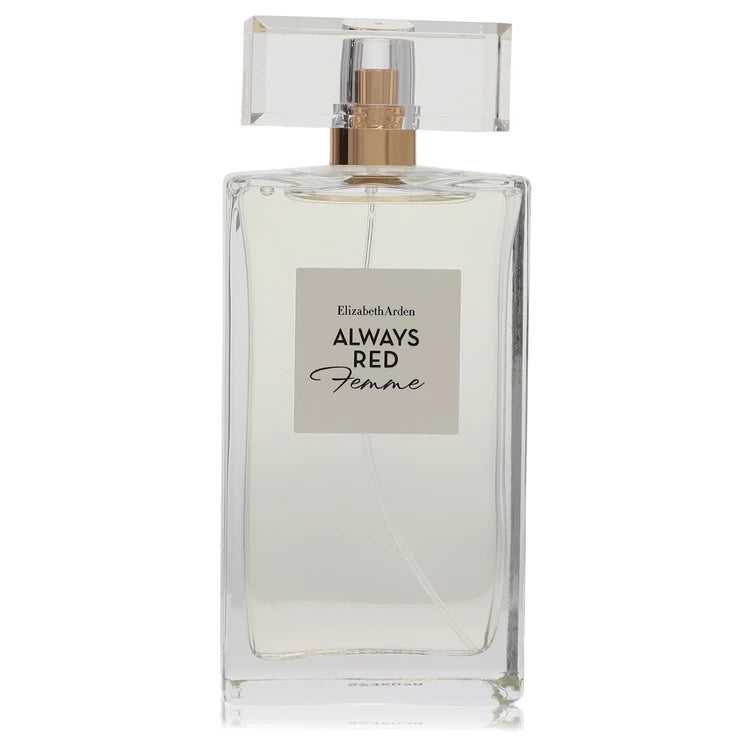 Elizabeth Arden Always Red Femme Eau de Parfum. Rectangular glass bottle with rectangular lid. 100ml
