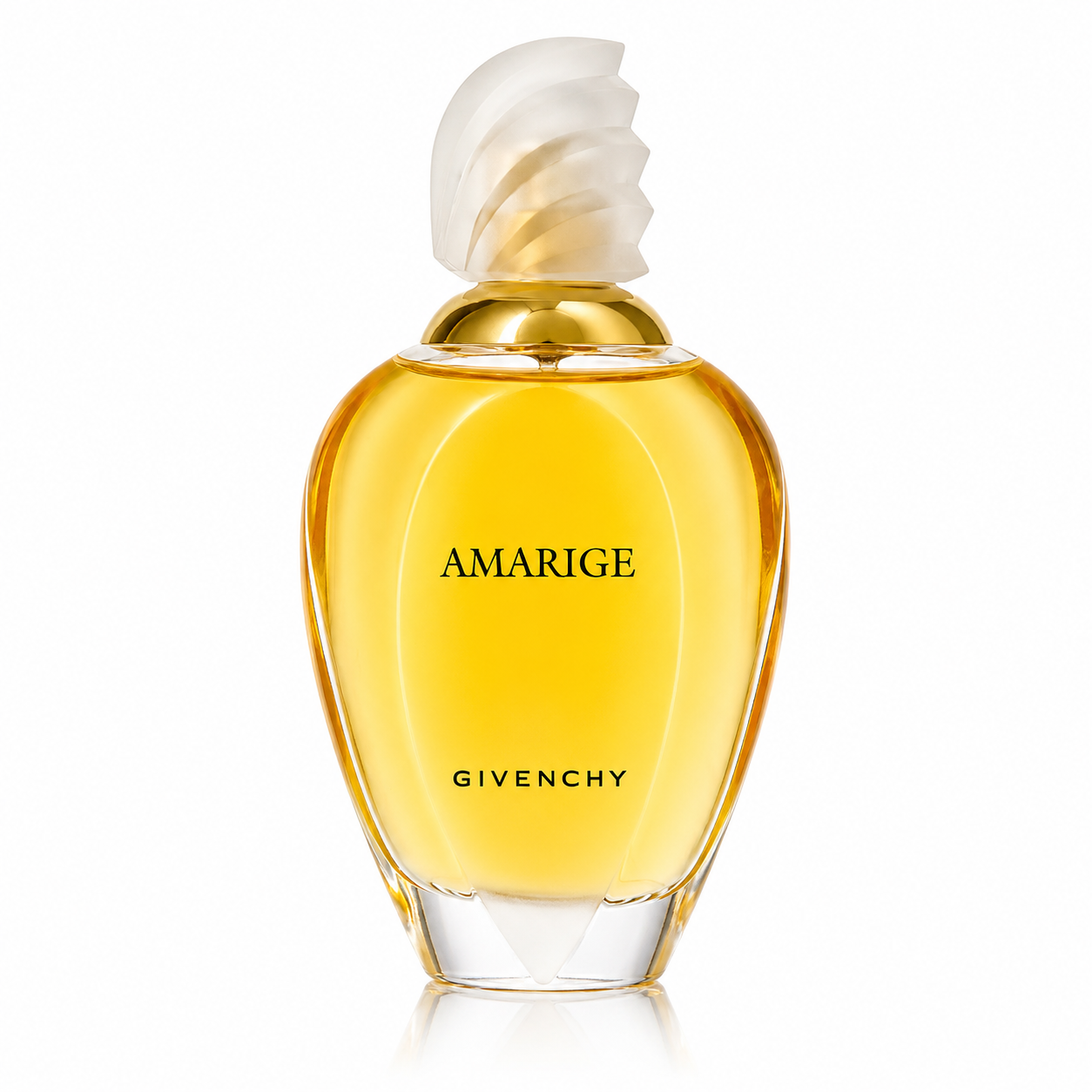 Givenchy Amarige – rich floral bouquet perfume in classic curved bottle with ivory cap. 100ml