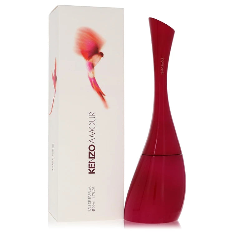 Red perfume bottle with 'Kenzo Amour' packaging on a white background 50ml