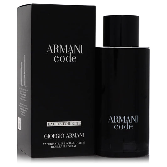 Armani Code – seductive oriental men’s fragrance in sleek black bottle with black cap. 125ml refillable