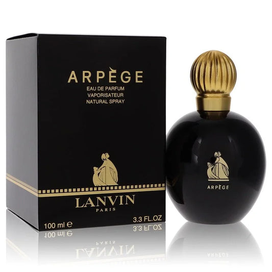 Bottle of Arpège by Lanvin Eau de Parfum with gold accents and elegant black packaging 100ml