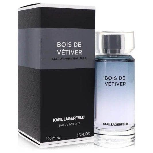 Karl Lagerfeld Bois de Vetiver perfume bottle and packaging on a white background 100ml