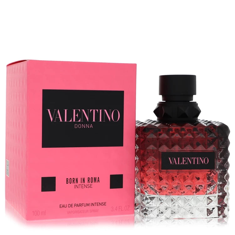 Valentino perfume bottle and packaging on a white background 100ml