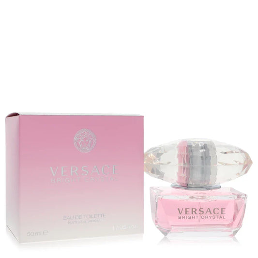 Versace Bright Crystal – fresh floral fruity perfume in pink glass bottle with oversized crystal cap. 50ml