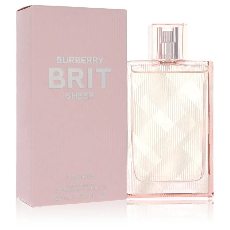 Burberry Brit Sheer – light and airy fruity floral fragrance in transparent check-embossed bottle. 100ml