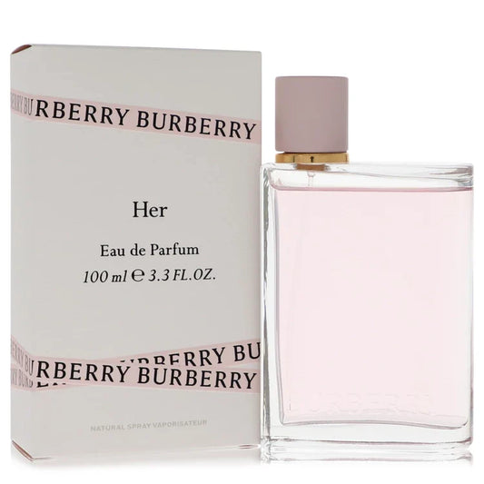 Burberry Her – fruity floral gourmand perfume in soft pink curved bottle with minimalist design. 100ml