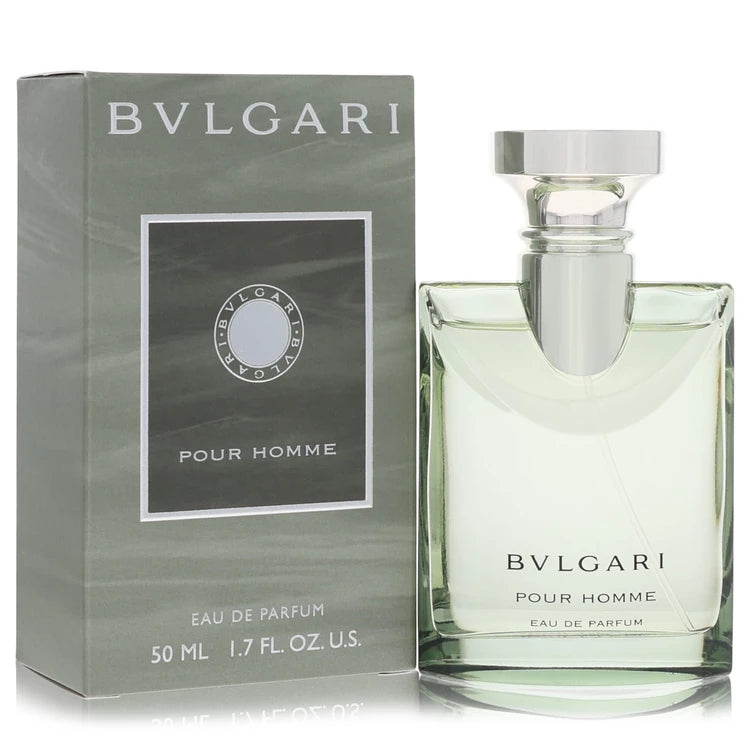 Bulgari Pour Homme Eau de Parfum bottle and packaging on a white background 50ml