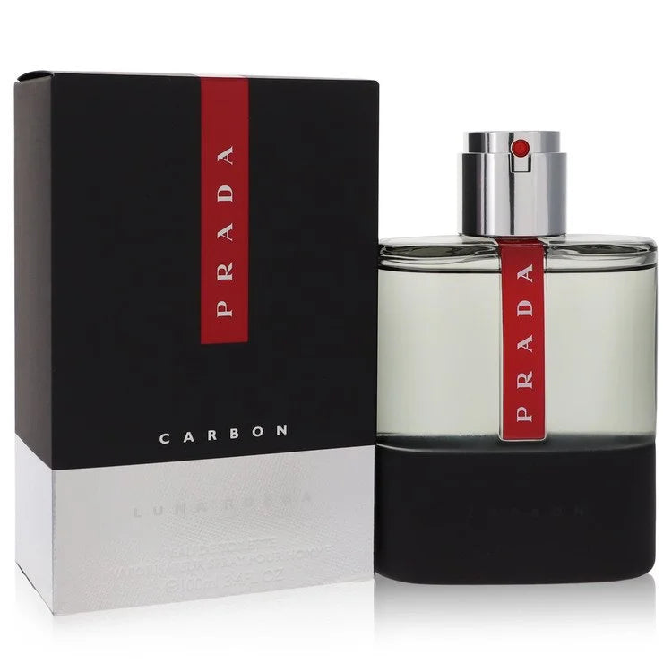 Prada Luna Rossa Carbon – bold mineral woody fragrance in matte black and red bottle. 100ml