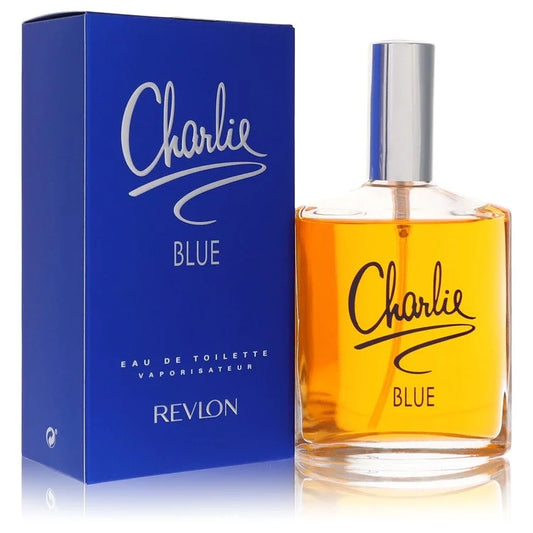 Revlon Charlie Blue perfume bottle and packaging on a white background 100ml