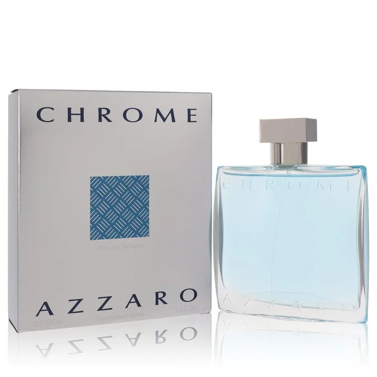 Azzaro Chrome cologne – fresh men’s fragrance in cool blue bottle. 100ml