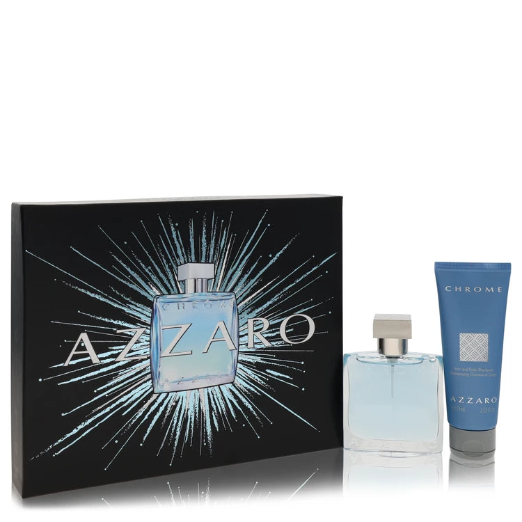 Azzaro Chrome Gift Set with 50ml Eau de Toilette and 75ml All Over Shampoo at Scent Haven