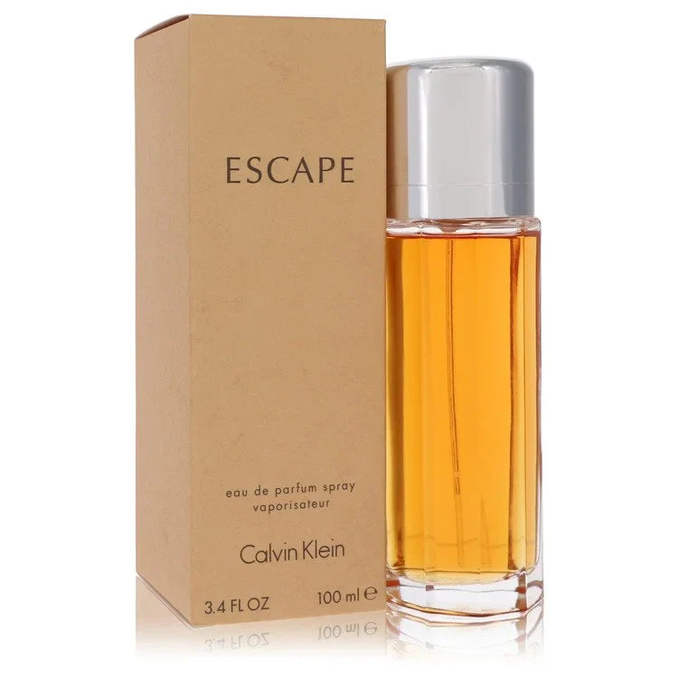 Calvin Klein Escape for Women – fresh aquatic floral fragrance in tall glass bottle with silver top. 100ml
