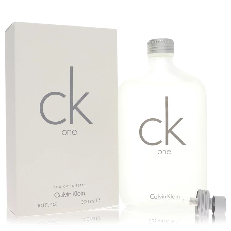 Calvin Klein CK One perfume bottle and packaging on a white background 300ml