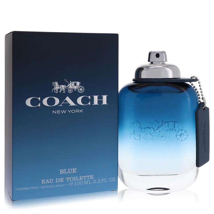 Coach New York Blue Eau de Toilette bottle and packaging on a white background 100ml
