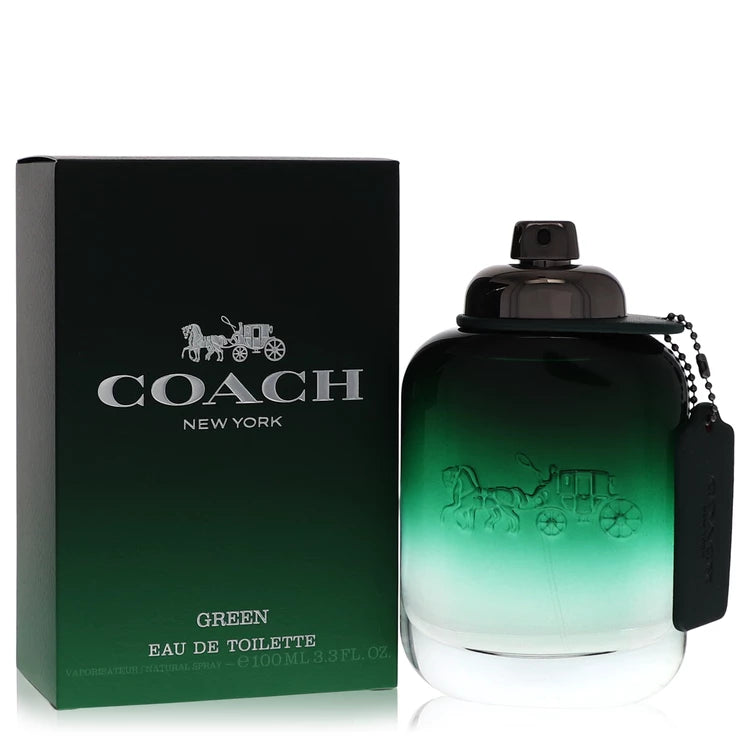 Coach New York Green Eau de Toilette bottle and packaging on a white background 100ml