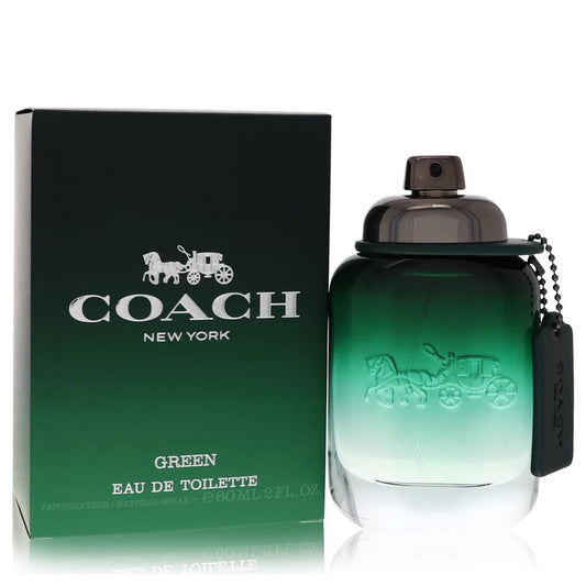 Coach New York Green Eau de Toilette bottle and packaging on a white background 60ml