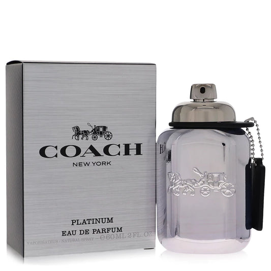 Coach New York Platinum Eau de Parfum bottle and packaging on a white background 60ml
